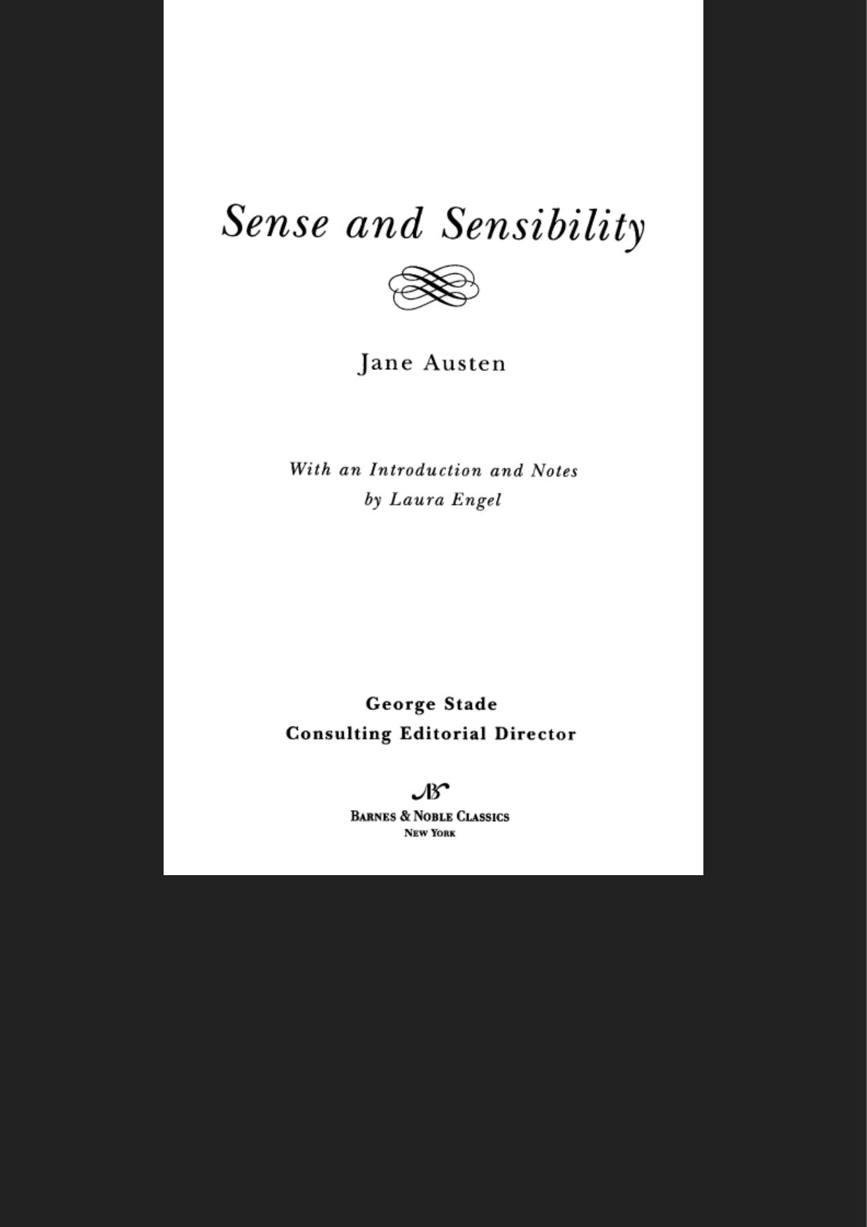 Sense and Sensibility (Barnes & Noble Classics Series)