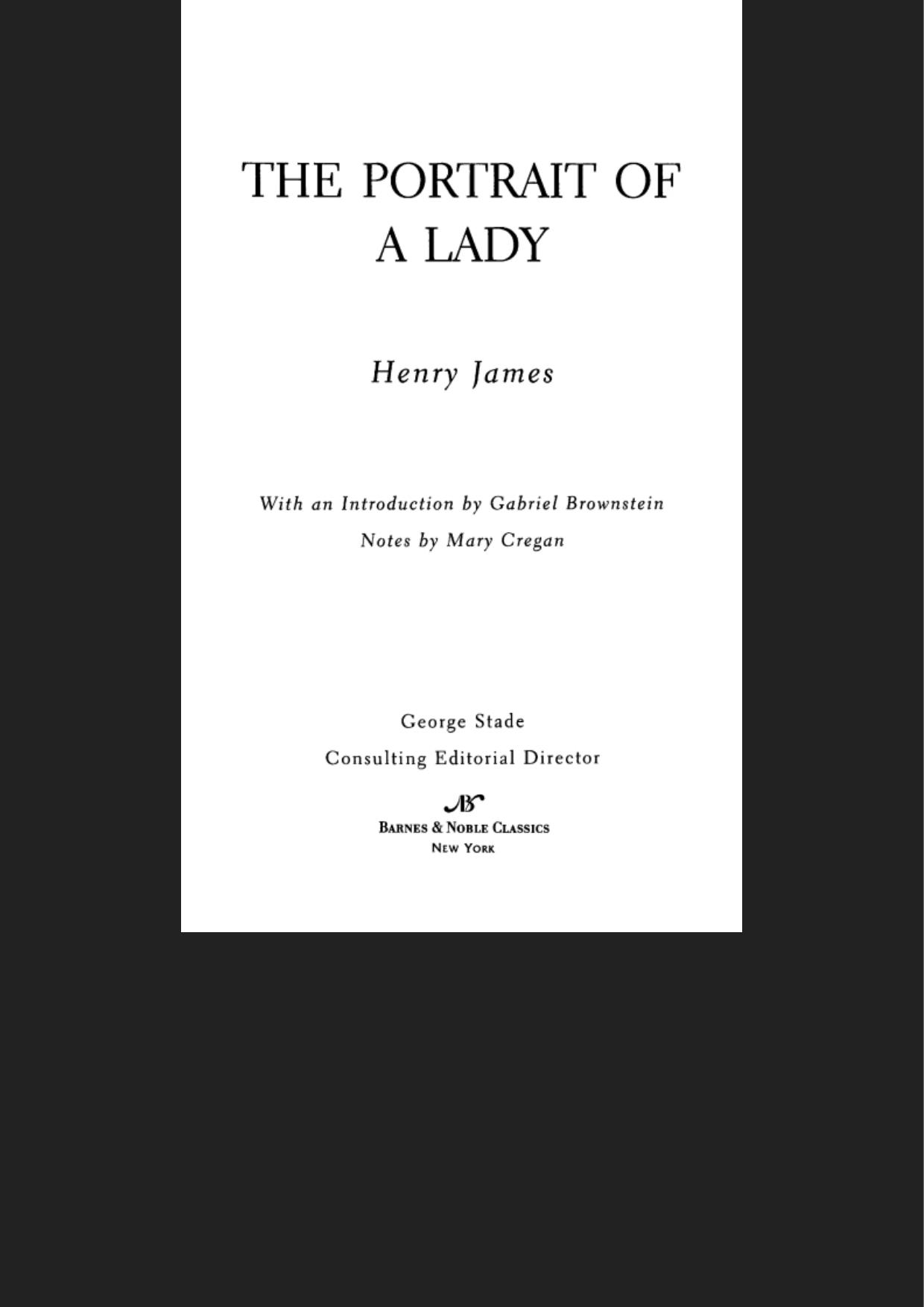 Portrait of a Lady (Barnes & Noble Classics Series)