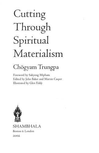 Cutting Through Spiritual Materialism